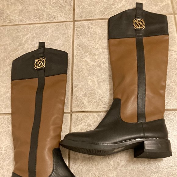 Women's brown and black leather boots size 7B - Picture 3 of 3